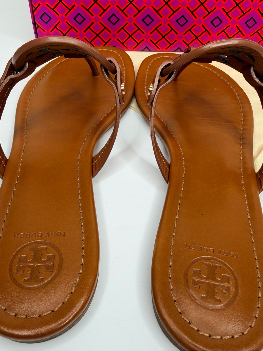 Tory Burch Miller Vegan Leather sandals in color Vintage Vachetta. Sz 8.5 - Picture 4 of 10